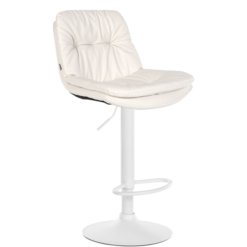 Tabouret de bar Laurel, similicuir blanc