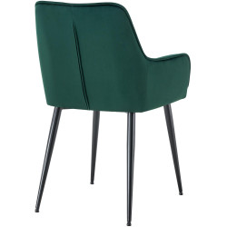 Chaise de salle à manger Ferndale, velours vert foncé