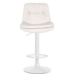 Tabouret de bar Laurel, similicuir blanc