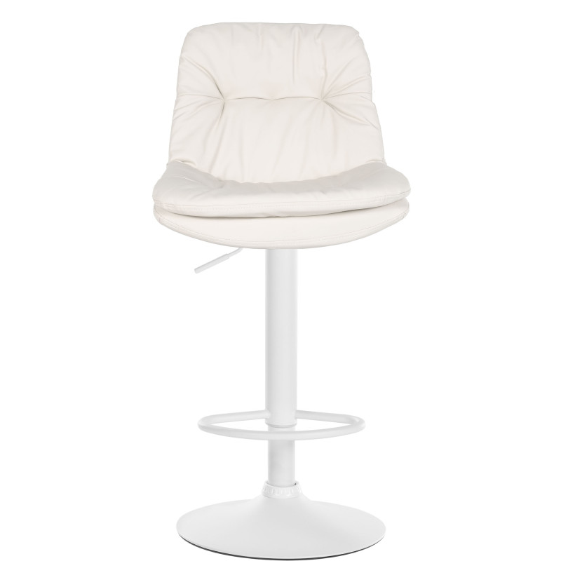 Tabouret de bar Laurel, similicuir blanc
