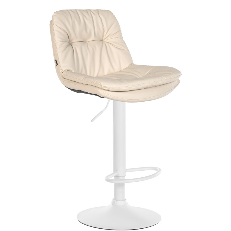 Tabouret de bar Laurel, similicuir crème