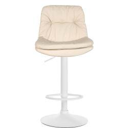 Tabouret de bar Laurel, similicuir crème