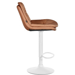 Tabouret de bar Laurel, similicuir marron clair