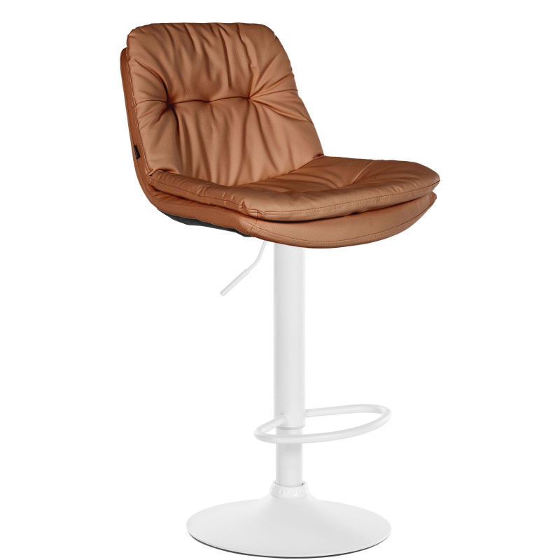 Tabouret de bar Laurel, similicuir marron clair