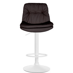 Tabouret de bar Laurel, similicuir brun