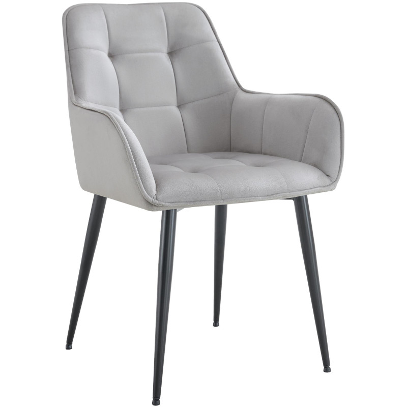 Chaise de salle à manger en velours Ferndale gris clair