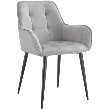 Chaise de salle à manger en velours Ferndale gris clair