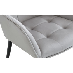 Chaise de salle à manger en velours Ferndale gris clair