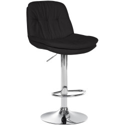 Tabouret de bar Laurel tissu chromé noir