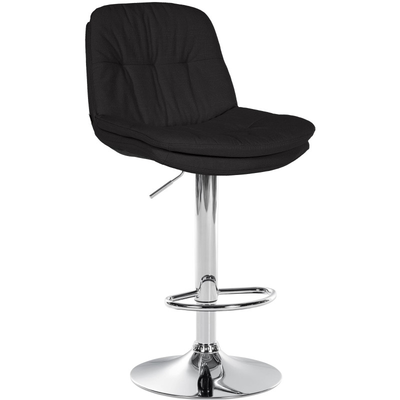 Tabouret de bar Laurel tissu chromé noir