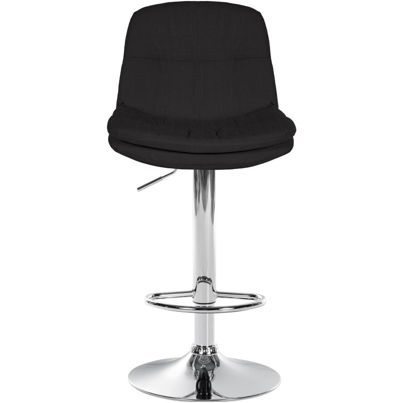 Tabouret de bar Laurel tissu chromé noir
