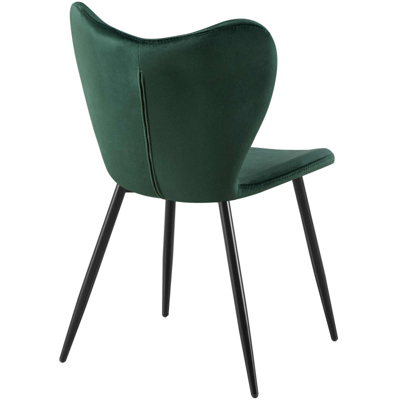Chaise de salle à manger Maika en velours vert