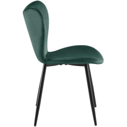 Chaise de salle à manger Maika en velours vert