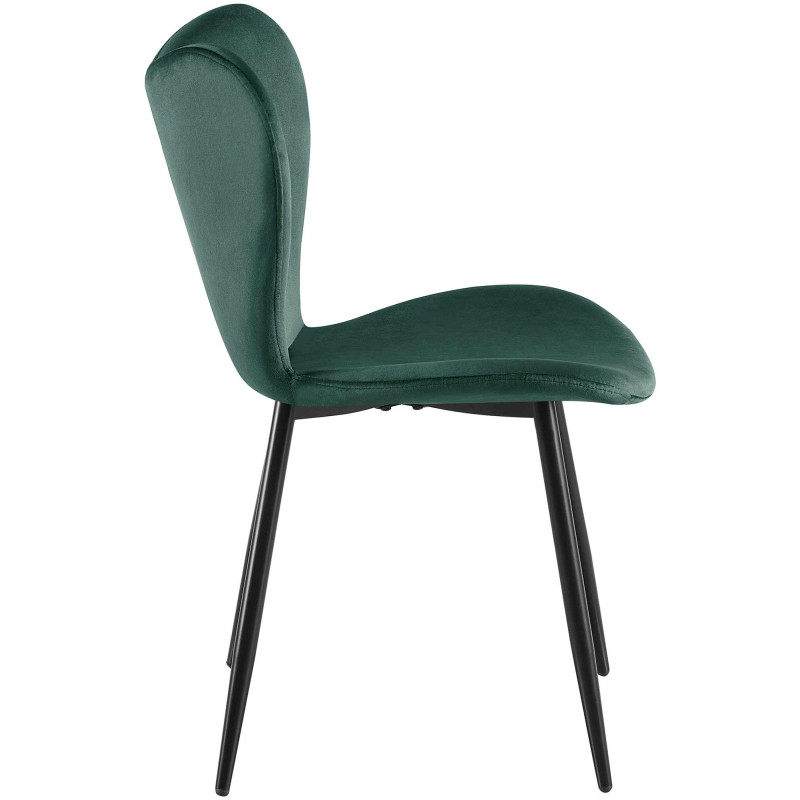 Chaise de salle à manger Maika en velours vert