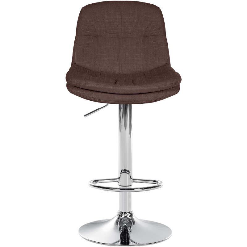 Tabouret de bar Laurel tissu chromé brun