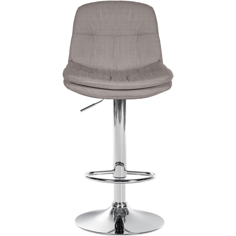 Tabouret de bar Laurel tissu chromé gris