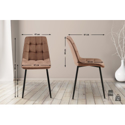 Chaise de salle à manger Gifford en velours marron