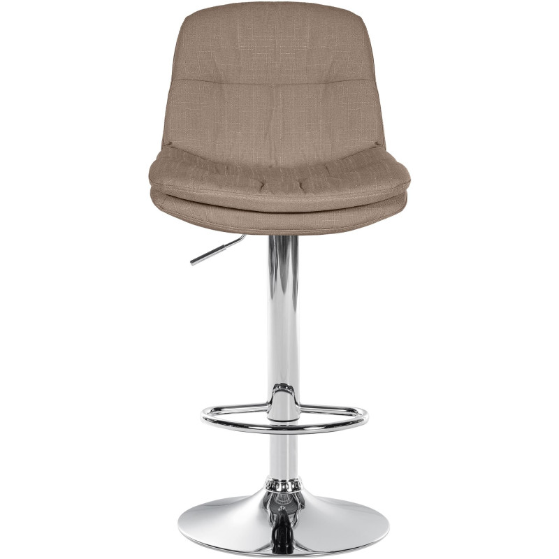 Tabouret de bar Laurel tissu chromé taupe