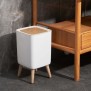 Poubelle sur pied de salle de bain push - MALMO SQUARE - KITCHEN MOVE - 10L - Bois design