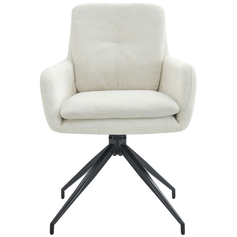 Chaise de salle à manger Pickett en tissu crème