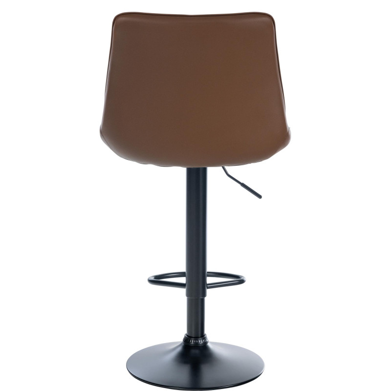 Tabouret de bar Toni simili cuir brun