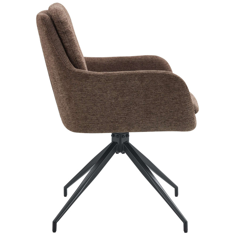 Chaise de salle à manger Pickett en tissu marron