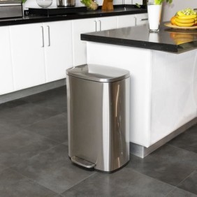 KITCHEN MOVE Poubelle de cuisine a pédale - Inox brossé - 50L - ADMIRAL