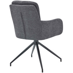 Chaise de salle à manger Pickett en tissu gris foncé