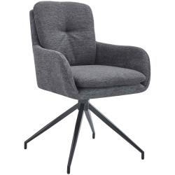 Chaise de salle à manger Pickett en tissu gris foncé