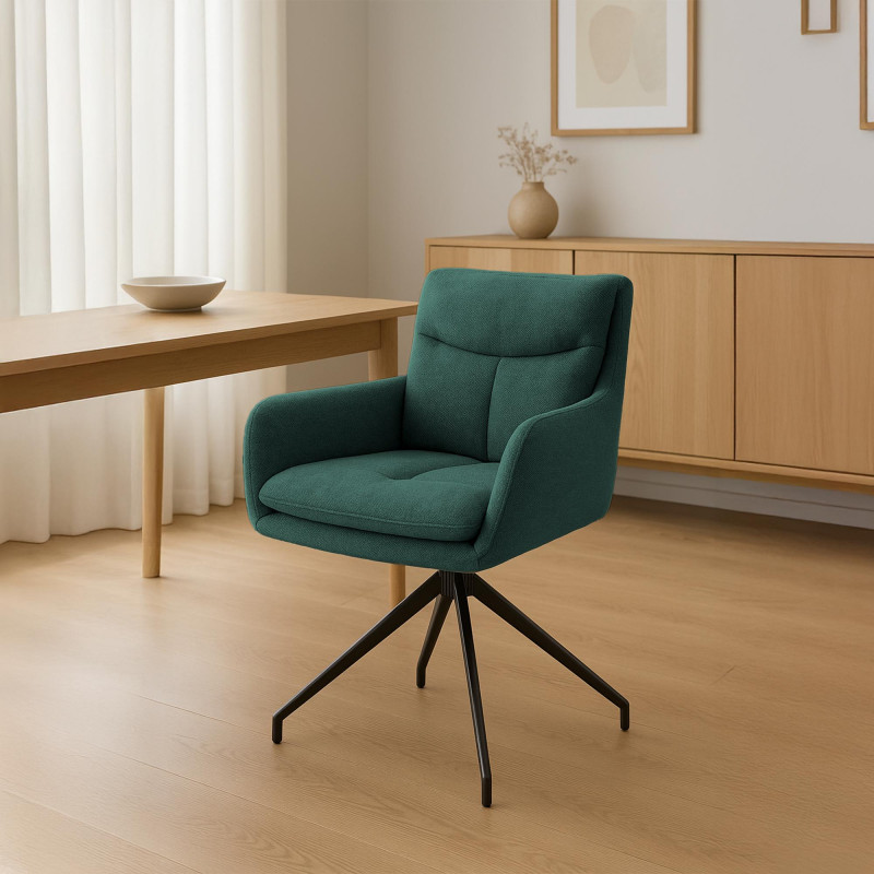 Chaise de salle à manger Somers en tissu vert