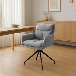 Chaise de salle à manger Somers en tissu gris clair