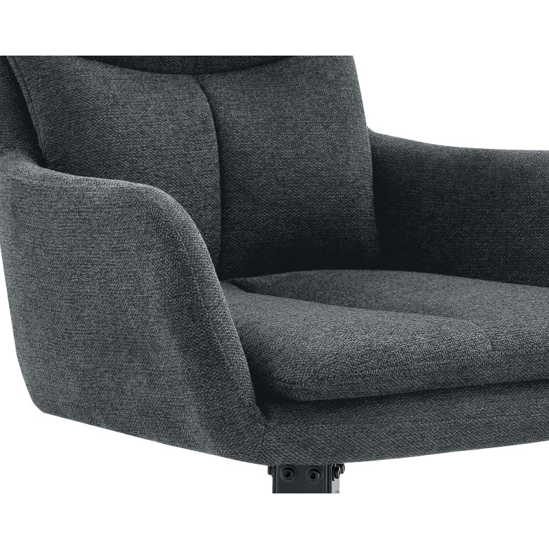 Chaise de salle à manger Somers en tissu gris foncé