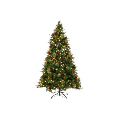 Sapin de Noël DKD Home Decor Rouge Vert Polyéthylène 140 x 140 x 210 cm