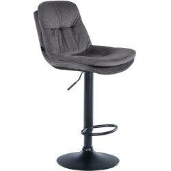 Tabouret de bar Laurel en velours gris foncé