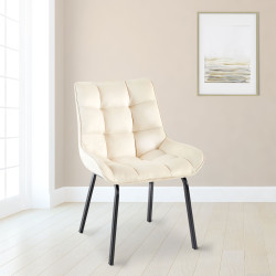 Chaise Saranda en velours crème