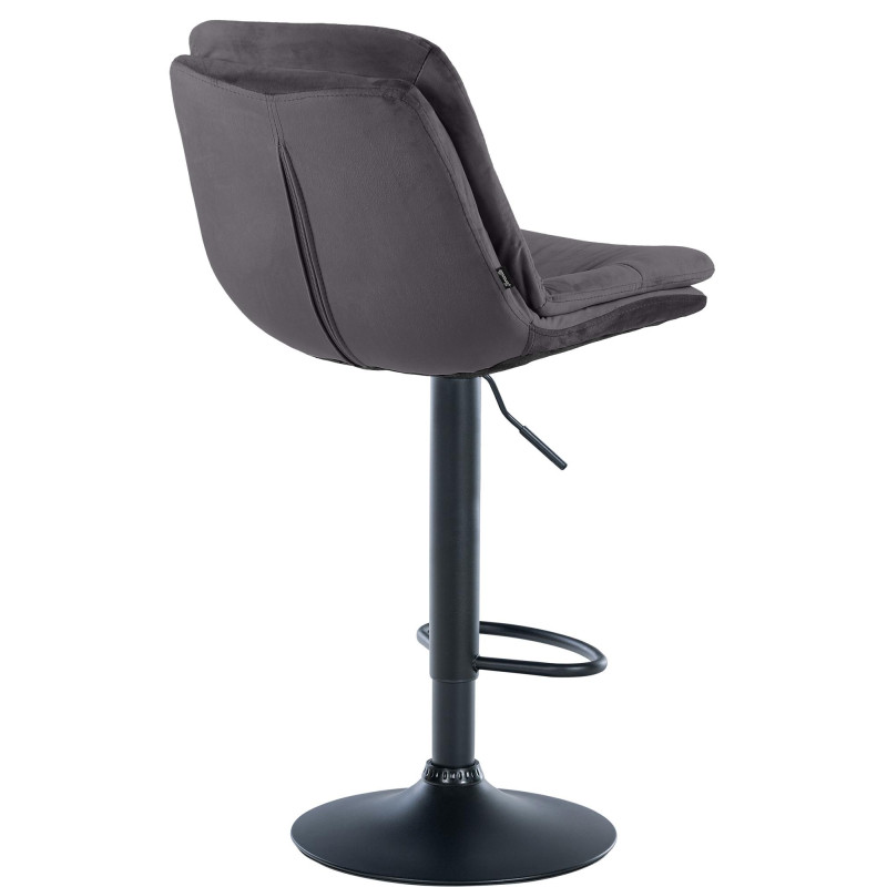 Tabouret de bar Laurel en velours noir