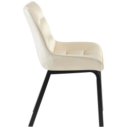 Fauteuil Saranda, velours, crème