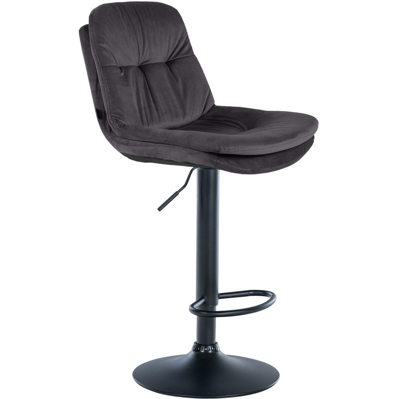 Tabouret de bar Laurel en velours noir