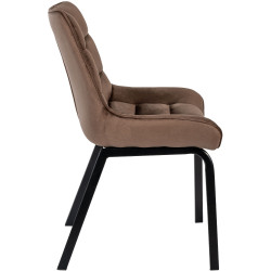 Chaise Saranda en velours marron