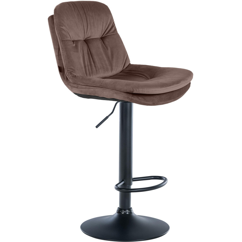 Tabouret de bar Laurel en velours brun