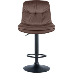 Tabouret de bar Laurel en velours brun