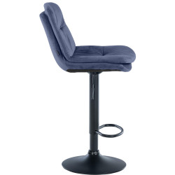 Tabouret de bar Laurel en velours bleu