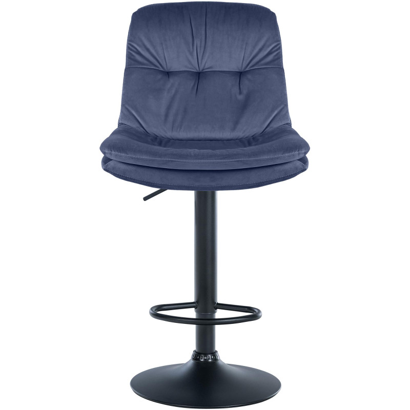 Tabouret de bar Laurel en velours bleu
