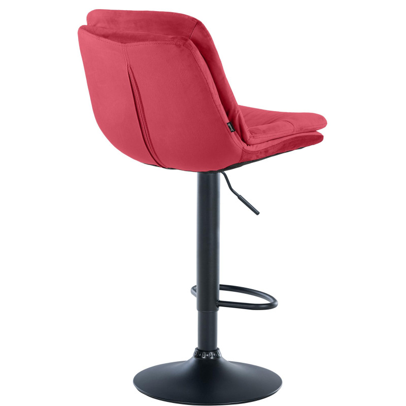 Tabouret de bar Laurel en velours rouge