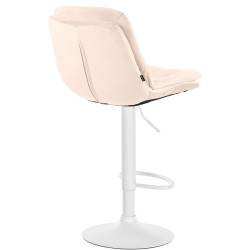 Tabouret de bar Laurel en velours crème