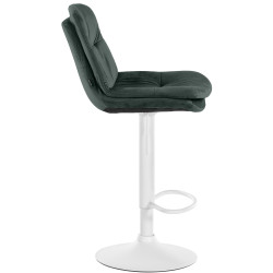 Tabouret de bar Laurel en velours vert foncé