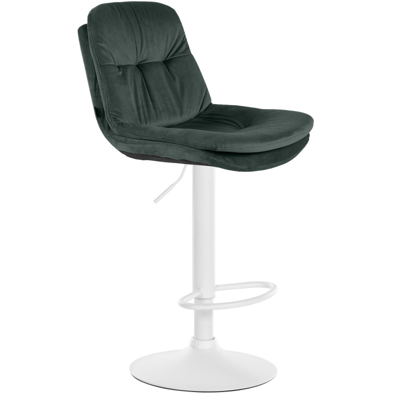 Tabouret de bar Laurel en velours vert foncé
