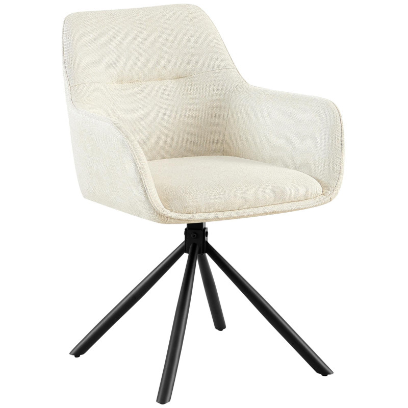 Chaise Tipton en tissu crème