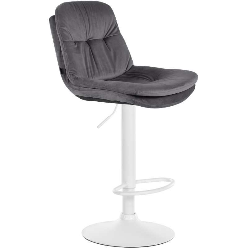 Tabouret de bar Laurel en velours gris foncé