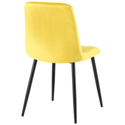 Ensemble de 2 chaises de salle à manger Clairton en velours jaune